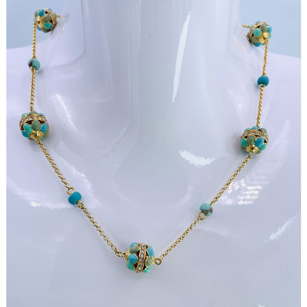 LAUREN Ralph Lauren Vintage Turquoise Enamel Balls  Necklace firm price